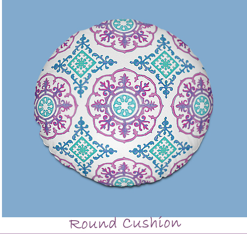 Blue mandala Round Cushion